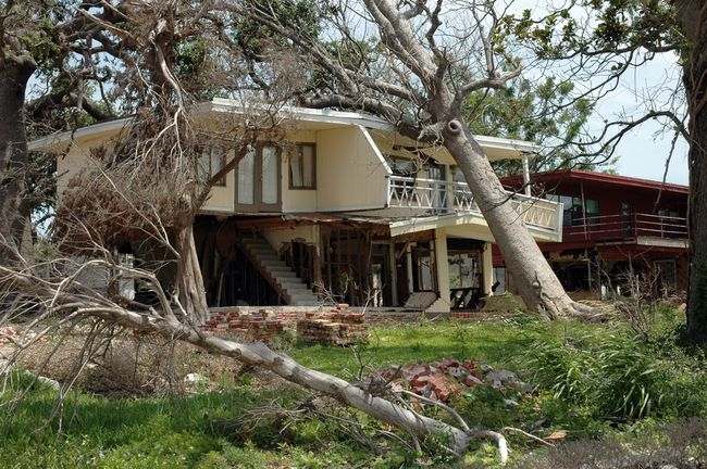 Home destroyed by hurricane Katrina in Biloxi