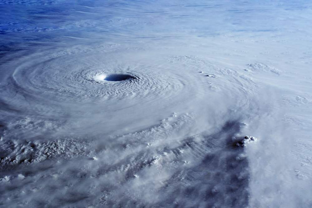 Massive hurricane as seen from space