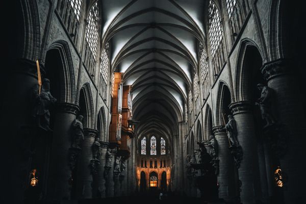 view of the interior of an ornate catholic church