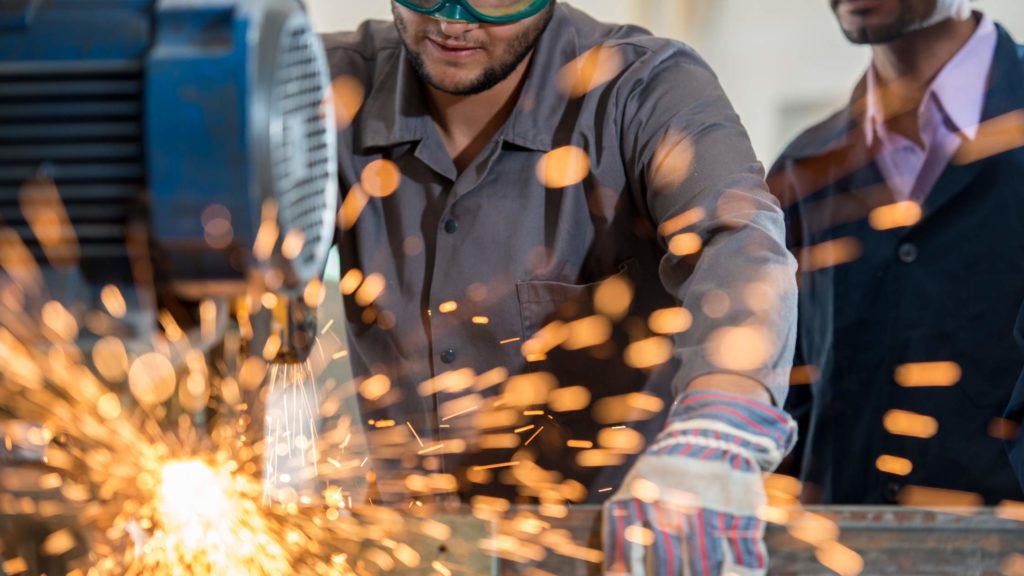 machinist working in an industrial setting