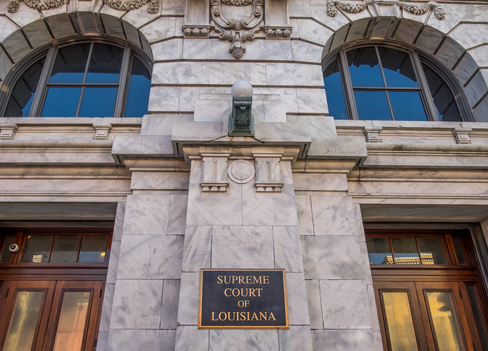 front facade of the Louisiana Supreme Court building in New Orleans