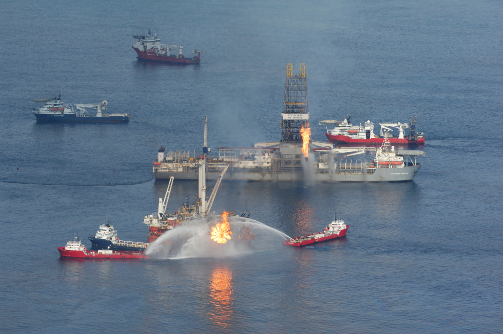 Deepwater Horizon site in Gulf of Mexico near Louisiana